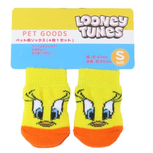 ルーニーテューンズ 犬用靴下 ペットソックス 4枚セット トゥイーティー LOONEY TUNES スモールプラネット ペット靴下 犬 いぬ イヌ