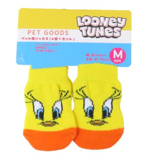 ルーニーテューンズ 犬用靴下 ペットソックス 4枚セット トゥイーティー LOONEY TUNES スモールプラネット ペット靴下 犬 いぬ イヌ