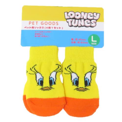 ルーニーテューンズ 犬用靴下 ペットソックス 4枚セット トゥイーティー LOONEY TUNES スモールプラネット ペット靴下 犬 いぬ イヌ