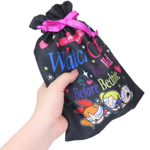 パワーパフガールズ 巾着袋 トラベル巾着 BK スモールプラネット 旅行仕分け袋