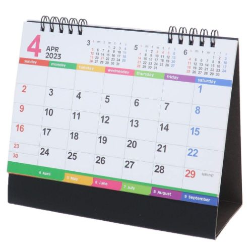 2023Calendar カラーインデックス 卓上カレンダー2023年 4月始まり スケジュール 実用 書き込み｜cinemacollection