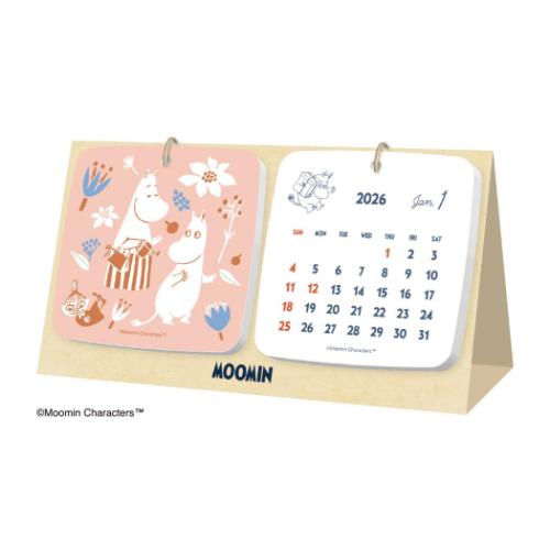 ムーミン 卓上カレンダー2026年 2026Calendar コースター卓上 北欧 インテリア 令和8年暦