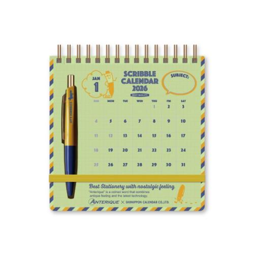 30%OFF】卓上カレンダー2026年 Anterique 2026Calendar 新日本