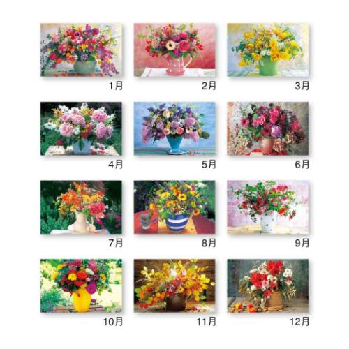 2026Calendar 壁掛けカレンダー2026年 フラワーオンザテーブル スケジュール 新日本カレンダー 花写真 実用 書き込み インテリア