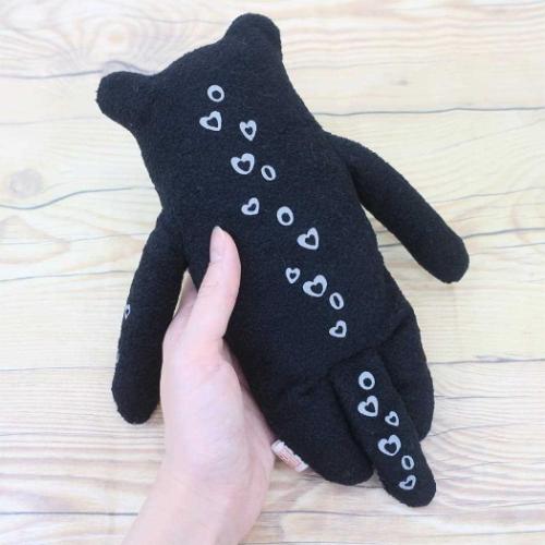 プラッシュドール ぬいぐるみ Mサイズ フモフモさん ひょも 黒 シナダグローバル 人形 マスコット