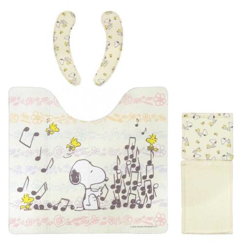 トイレ用品 トイレマット＆便座シート＆ペーパーホルダーカバーセット スヌーピー フラワーノーツ ピーナッツ センコー 新生活