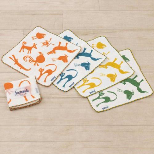 ハンカチタオル ガーゼパイルハンカチ ホコモモラ アニマル センコー 大人かわいい プチギフト