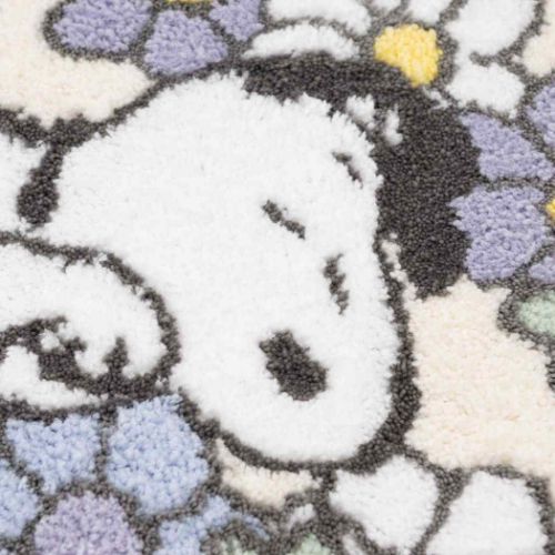 ダイカットマット フロアマット スヌーピー ピーナッツ 花いっぱい ブルー センコー 大人 かわいい
