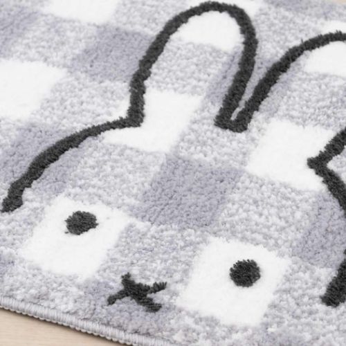 ミッフィー トイレマット トイレ用品 チェックライン グレ- ディック