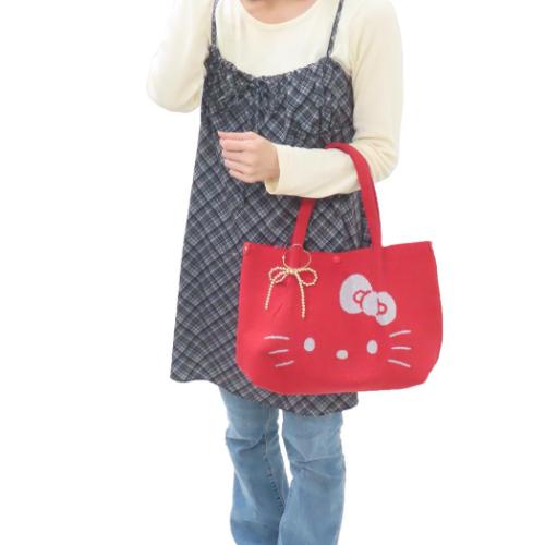 ハローキティ グッズ ハンドバッグ キャラクター IP.デリ.ルフル. 編み