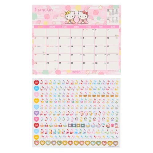 ハローキティ キャラクター 2026Calendar KTシートカレンダー26 卓上