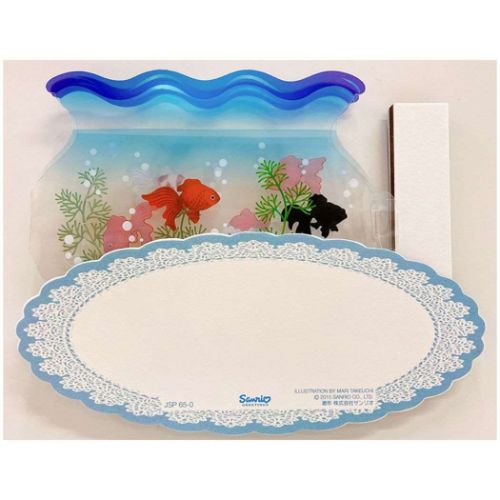 グリーティングカード シヨチユウJSP 40-3 温度計付き立体カード サマーカード 温度計付き金魚鉢 サンリオ 暑中お見舞い メッセージカード