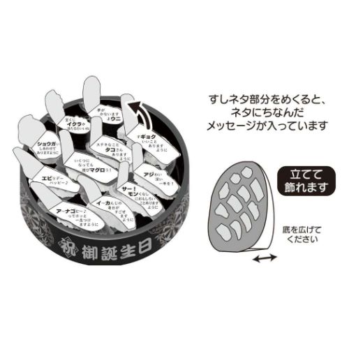 グリーティングカード バースデー BD25-2 立体カード 桶にすし サンリオ