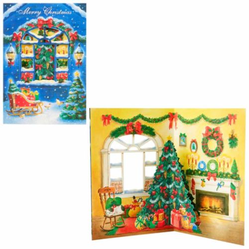 グリーティングカード クリスマスカード jx13-3 CHRISTMAS 部屋