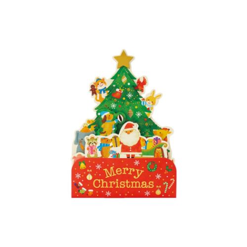 グリーティングカード CHRISTMAS クリスマスカード JX59-1 立体 ツリー