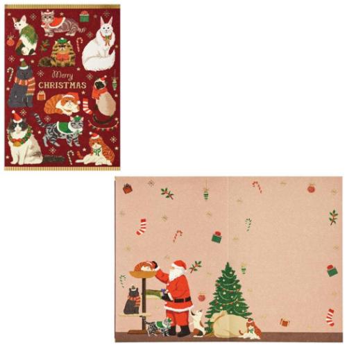 サンリオ キャラクター クリスマスポストカード グリーティングカード クリスマスカード JX9-4 CHRISTMAS ネコいっぱい