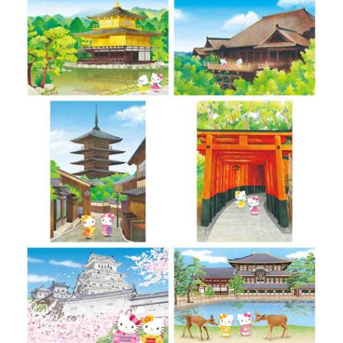 POSTCARD KTタビニツキWA7-5 和風カード　6枚 ハローキティ ハローキティポストカードセット其の二 サンリオ サンリオ 多目的 日本の名所 キャラクター