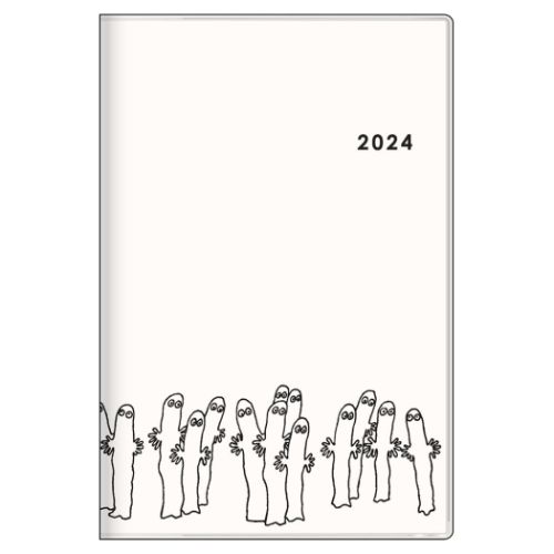 ムーミン キャラクター A5スリムウィークリーバーチカル手帳2024 2024年週間ダイアリー ホワイト 北欧