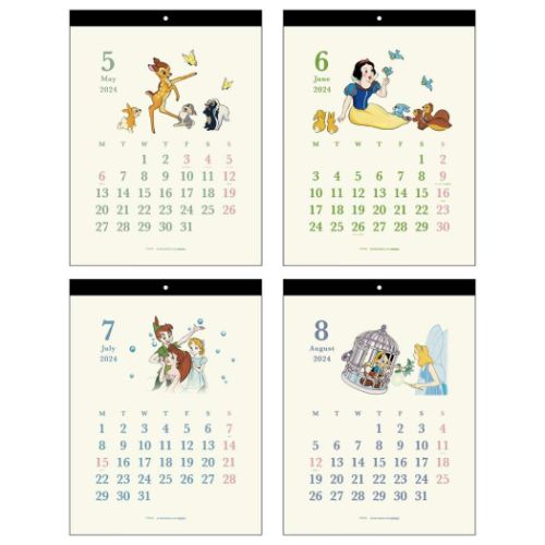 2024Calendar ディズニーキャラクター 壁掛けカレンダー2024年 ウォールカレンダー クラシック シンプルS キャラクター｜cinemacollection｜03