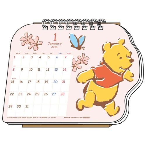 くまのプーさん 令和6年暦 2024Calendar ディズニー キャラクター 卓上カレンダー2024年 デスクカレンダー