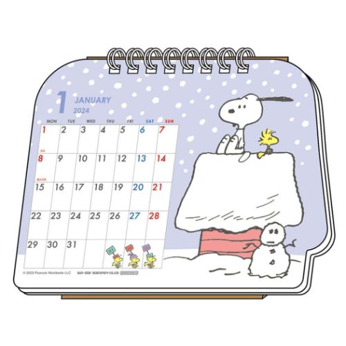 スヌーピー ピーナッツ キャラクター 2024Calendar 卓上カレンダー2024年 デスクカレンダー