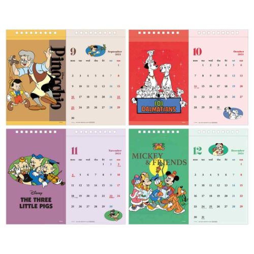 2024Calendar ディズニーキャラクター 卓上カレンダー2024年 デスク