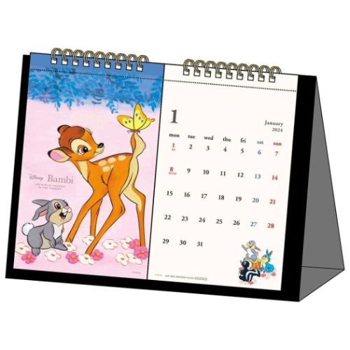 2024Calendar ディズニーキャラクター 卓上カレンダー2024年 デスクカレンダー ポストカード付 クラシック インテリア