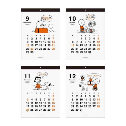 2025Calendar 壁掛けカレンダー2025年 ウォールカレンダー シンプルS ヴィンテージ スヌーピー ピーナッツ サンスター文具 キャラクター インテリア