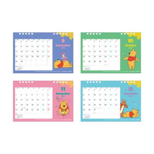 くまのプーさん ディズニー インテリア 書き込み 2025Calendar 卓上カレンダー2025年 デスクカレンダー スケジュール