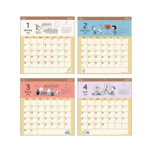 PEANUTS スヌーピー 壁掛けカレンダー2026年 ウォールカレンダー