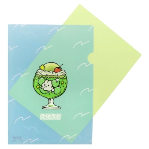 A4シングルクリアファイル クリアフォルダー やさうさちゃん クリームソーダ 新入学 サンスター文具 新学期準備文具