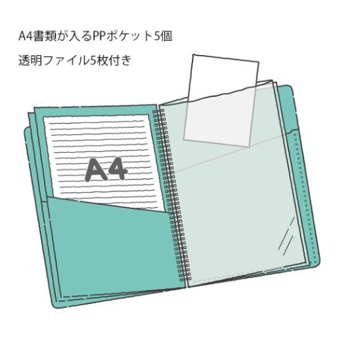 サンスター文具 リングファイル リングポケットファイル パーティ