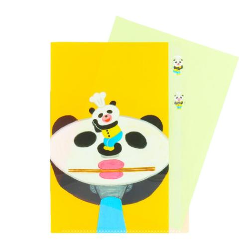 ポケットファイル パンダのおさじ ダイカットクリアファイル５Ｐ パンダのおさじとフライパンダ Ａ