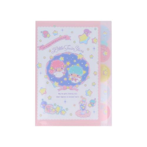 ダイカットクリアファイル5P ポケットファイル サンリオ リトルツインスターズ 夜空 サンスター文具 新学期準備文具 小学生 中学生