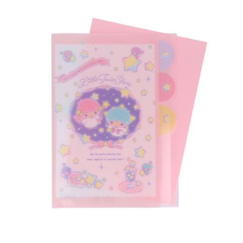 ダイカットクリアファイル5P ポケットファイル サンリオ リトルツインスターズ 夜空 サンスター文具 新学期準備文具 小学生 中学生