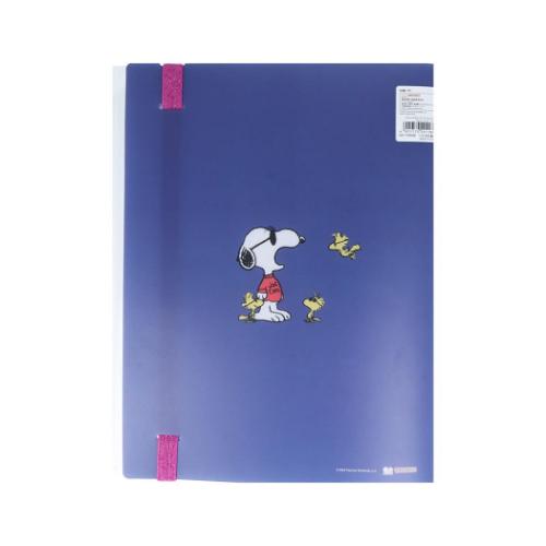 スヌーピー ポケットファイル ゴムバンド付クリアファイル5P＋F A4 ジョークール New Life Collection ピーナッツ サンスター文具