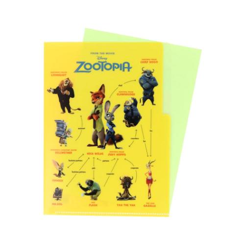 ポケットファイル クリアファイルA5 3P ディズニー ズートピア DC相関図 サンスター文具 新学期準備文具