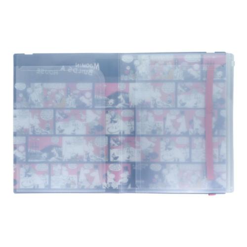 ゴムバンド付きクリアファイル5P+F ポケットファイル ムーミン 北欧 コミック ピンク サンスター文具 新学期準備文具 キャラクター