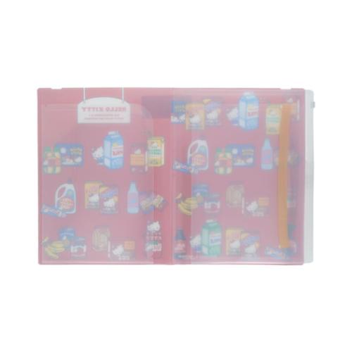 ポケットファイル ゴムバンド付きクリアファイル 5P+F A4 レッド