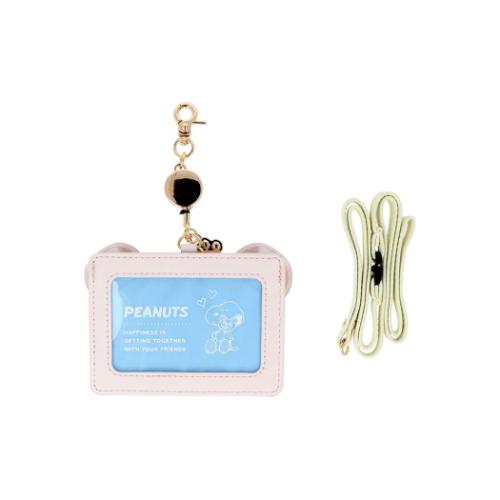 定期入れ リール付カードホルダー ピーナッツ スヌーピー パステル サンスター文具 通勤 通学 かわいい