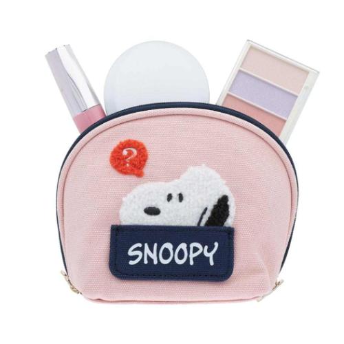 PEANUTS スヌーピー サガラ刺繍ラウンドポーチ ピーナッツ コスメ