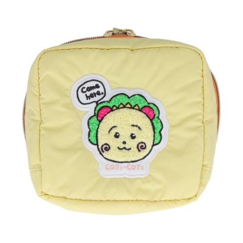 スクエアサガラ刺繍ポーチ コジコジ コスメポーチ さくらももこ サンスター文具 Y イエロー 爆買