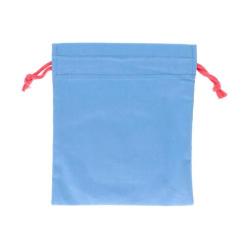 巾着袋 はなまるおばけ サガラ刺繍きんちゃく ブルー 小物入れ キャラクター