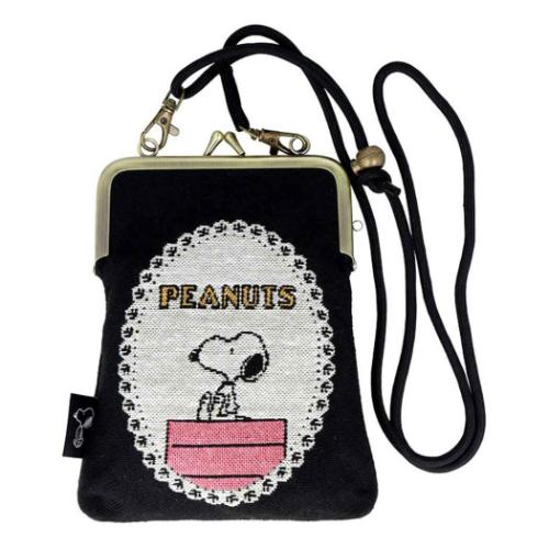 PEANUTS スヌーピー ゴブラン織 マルチショルダーポーチ がま口