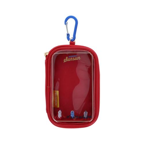 キャリーポーチ パペットスンスン ミニポーチ PUPPET SUNSUN サンスター文具 レッド