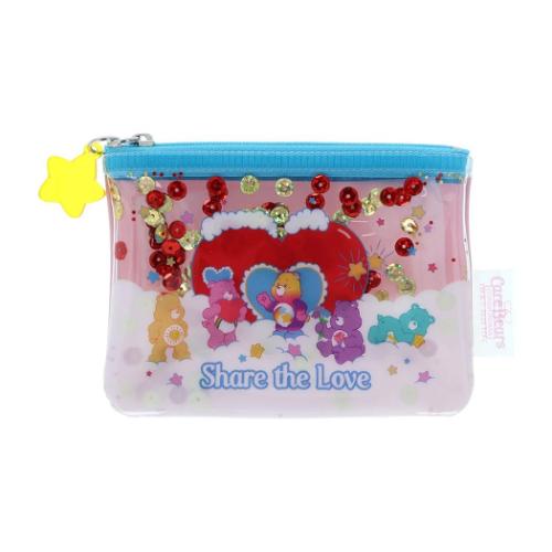 ケアベア CareBears キャラクター フラットポーチ チャーム付き