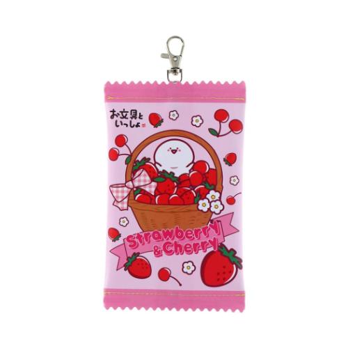 ミニポーチ お文具といっしょ お菓子パッケージ風ポーチ ピンク