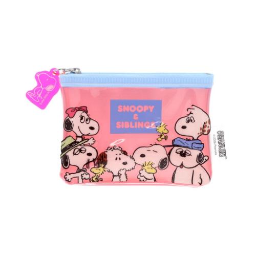 ミニポーチ スヌーピー＆シブリングス クリアミニポーチ ピーナッツ ピンク 小物入れ かわいい