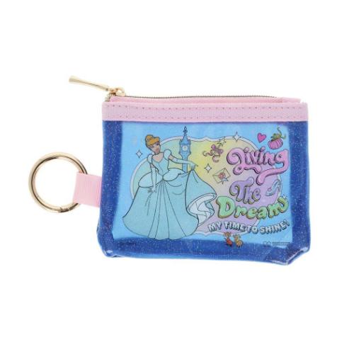 クリアポーチ カラビナ付きラメミニポーチ シンデレラ サンスター文具