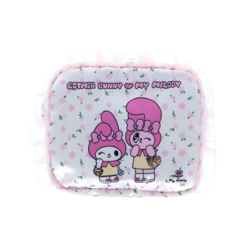 エスターバニーxマイメロディ コスメポーチ フリルポーチ W Esther Bunny サンリオ 爆買